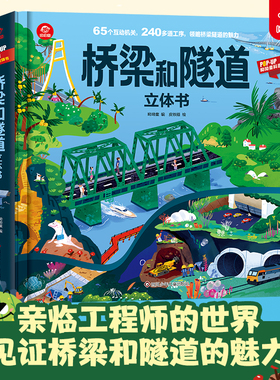 呦呦童官方正版POP-UP科普立体书 桥梁和隧道立体书 3-6-8岁 科普启蒙 幼儿园小学生书籍课外 3D图像立体拆解领略桥梁隧道的魅力