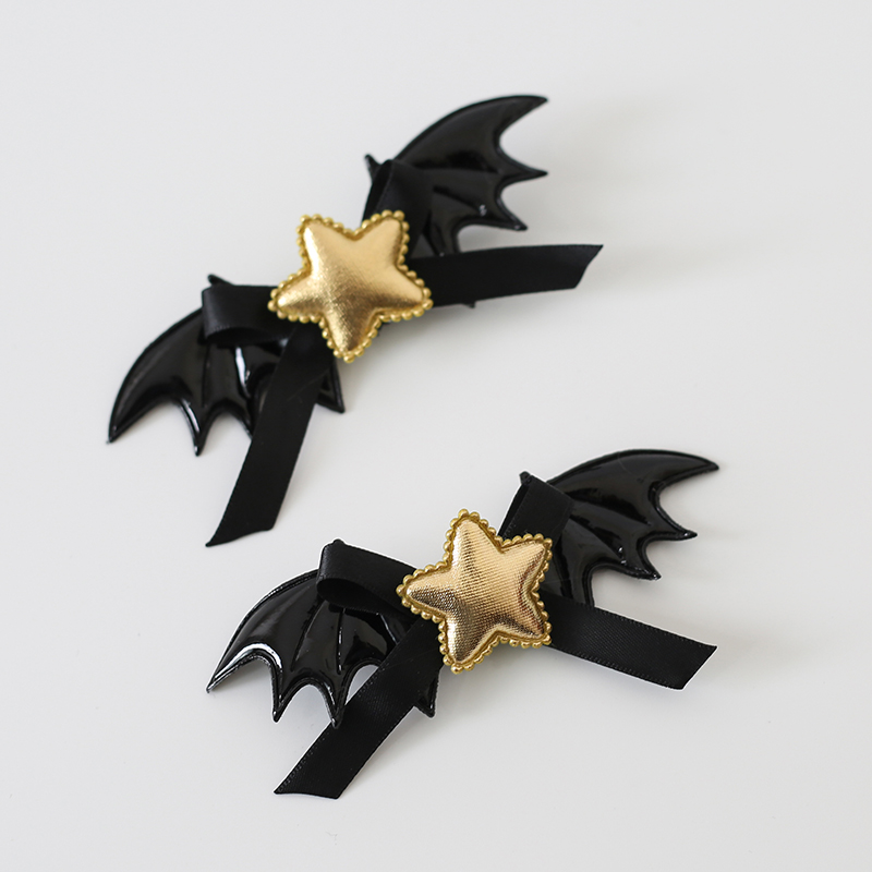 可爱黑色恶魔翅膀蝙蝠发夹暗黑哥特lolita头饰原宿cos万圣节搞怪