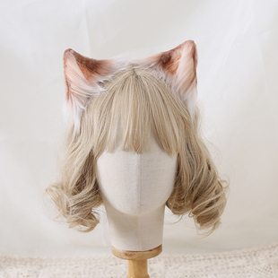 XG现货 手作三花猫耳cos仿真兽耳猫耳边夹发箍可爱lolita动物耳朵