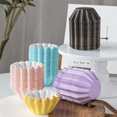 雪媚娘星纹布丁杯青团蛋糕防油纸杯耐高温马芬杯甜品西点50只烘焙