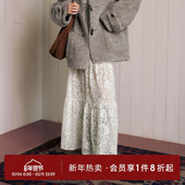 新款 wana try蕾丝高定感米白色复古长裙含独立衬裙2025秋季 女裙