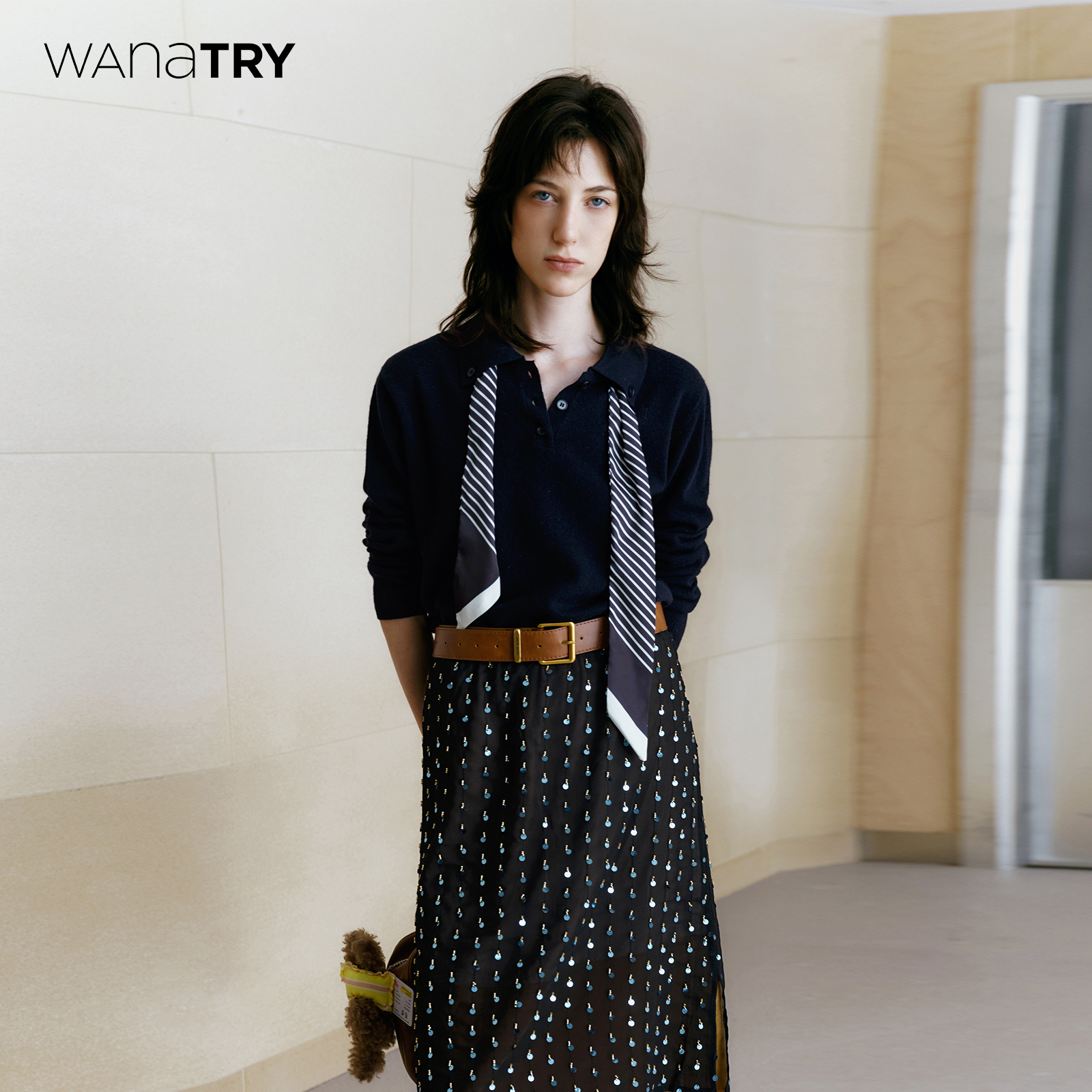 wanatry100%绵羊毛百搭针织上衣