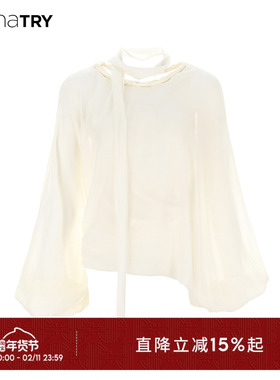 【明星同款】wana try手工编织领口重工奶白色上衣女2025夏季新款