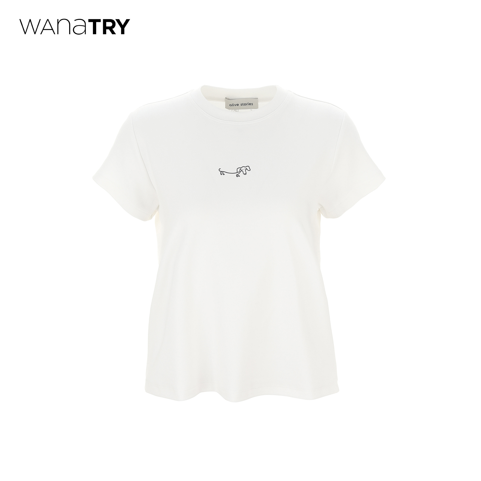wanatry白色纯棉百搭修身T恤