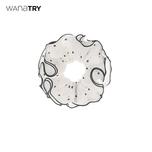 wanatry莱赛尔波点俏皮花边发圈
