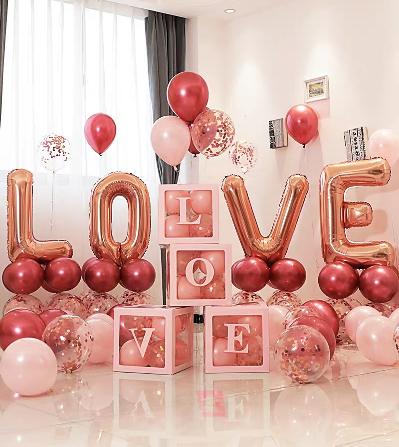婚房布置套装创意婚礼表白LOVE气球订婚结婚室内求婚节日用品