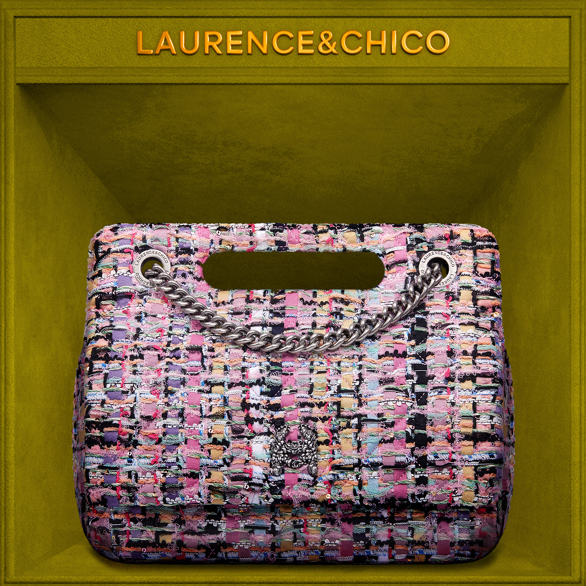Laurence&Chico黑粉花呢牛奶盒