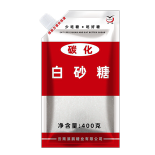 云南甘蔗碳化白砂糖400g袋螺旋盖设计碳化糖烘焙白糖水细白糖冲饮
