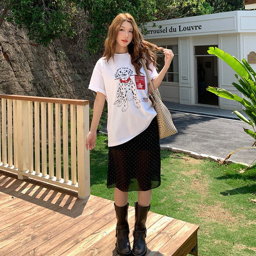 mysugarbabeMSB斑点狗美式复古风重磅短袖宽松打底衫圆领休闲潮牌