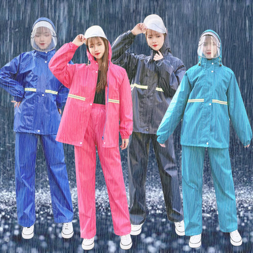 可拆卸双帽檐骑行防雨套装