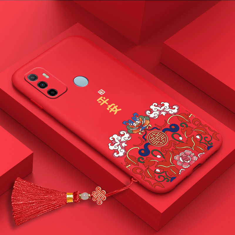oppoa32手机壳过新年a72轻薄A92S液态软硅胶A52防摔A92磨砂全包镜头保护套网红创意浮雕国潮宫廷风吉祥富贵