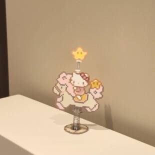 拼豆摇摇乐弹簧底座拼豆工具手工diy小配件成品摇摇立牌桌面摆件