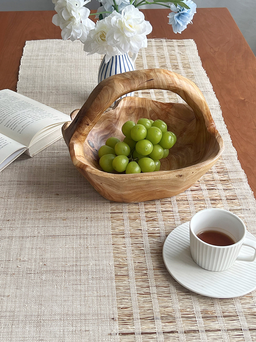 단단한 나무 수제 바구니 통나무 과일 바구니 과일 분지 통나무 과일 바구니 나무 꽃 바구니 휴대용 나무 바구니 과일 바구니