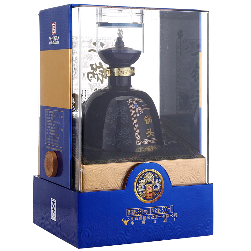 牛栏山二锅头白酒 58度金顶 清香型 盒装白酒 产地北京顺义区
