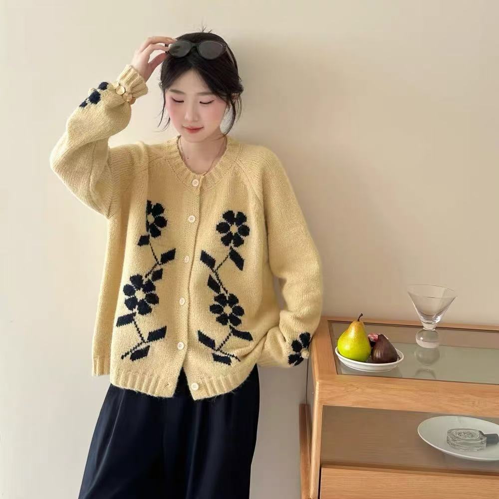 【悟空粉丝专享】艺术感宽松慵懒针织开衫2025秋冬66800#