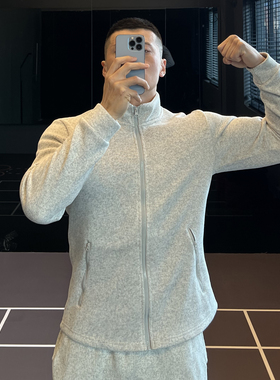 IRONTRAP收腰针织摇粒绒运动卫衣外套修身拉链开衫加厚内搭长袖秋