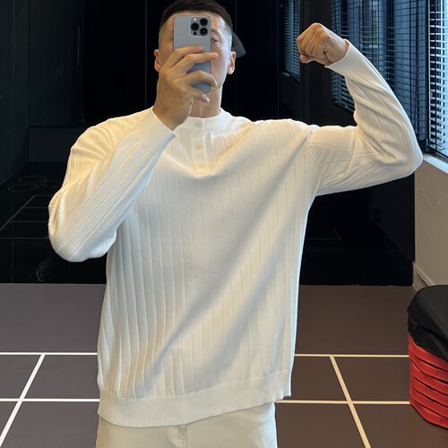 秋季男士亨利领毛衣针织衫保暖秋