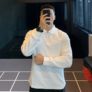 男士 打底秋冬新款 polo领上衣潮 t恤速干透气薄款 IRONTRAP运动长袖