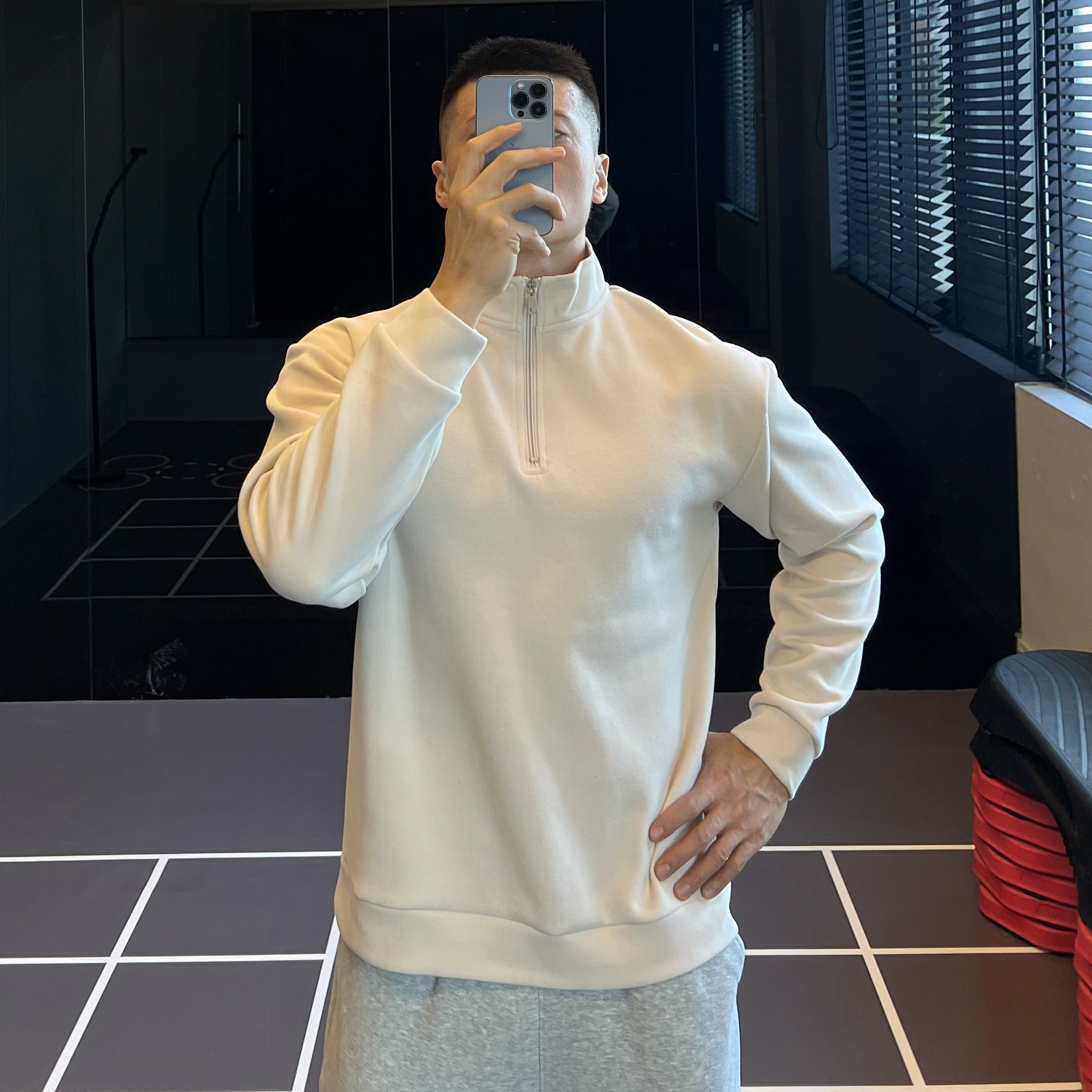 350G半拉链美式运动卫衣休闲长袖