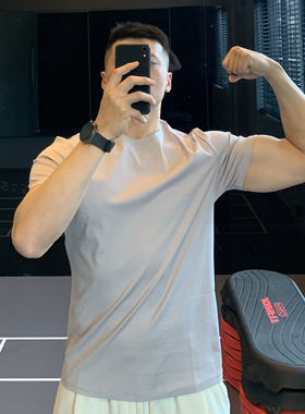 irontrap液氨丝光棉短袖t恤男圆领纯棉上衣运动健身半袖夏季男士