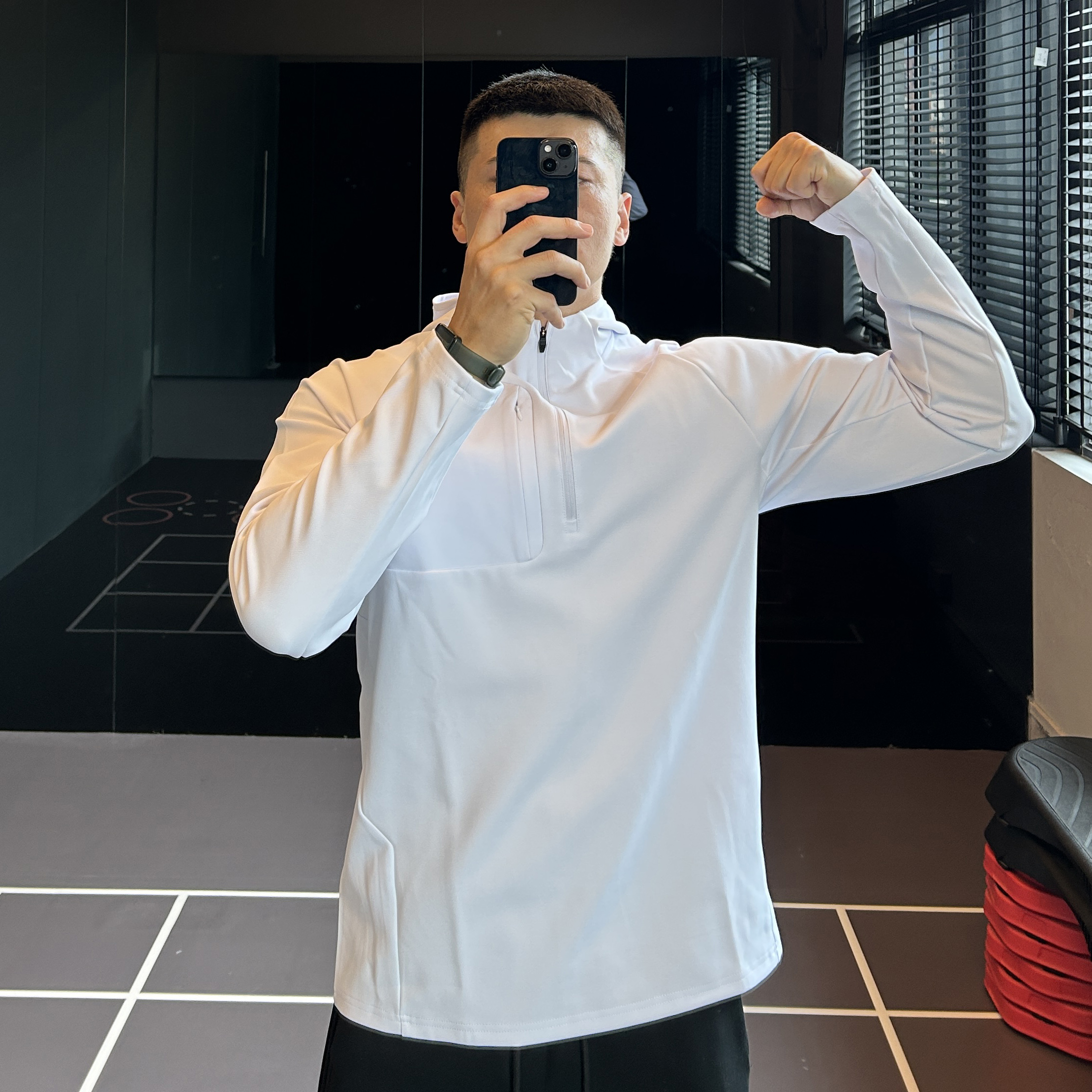 运动户外半拉链连帽卫衣训练速干