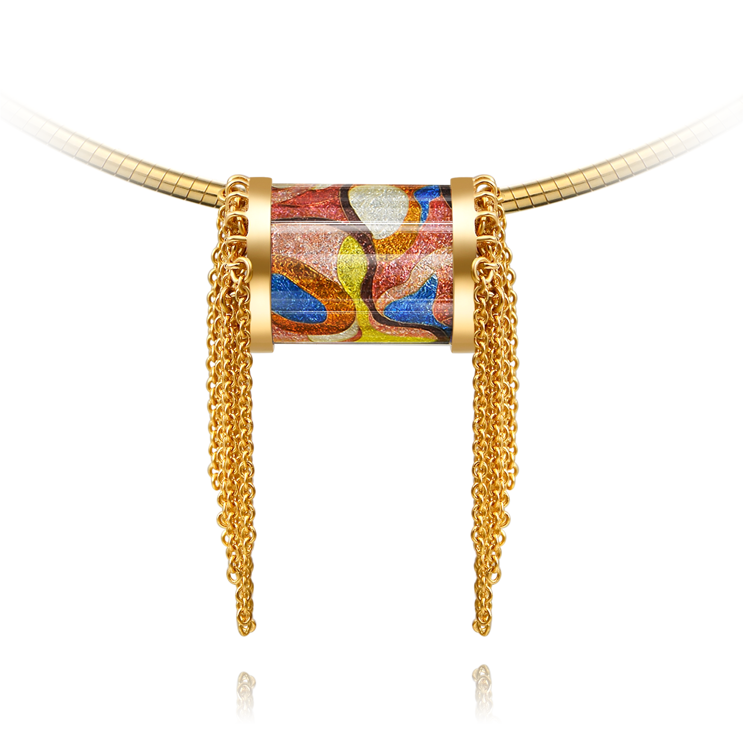 孔氏珐琅摇曳生姿系列芳华18k黄金掐丝珐琅轻奢小众百搭时尚吊坠