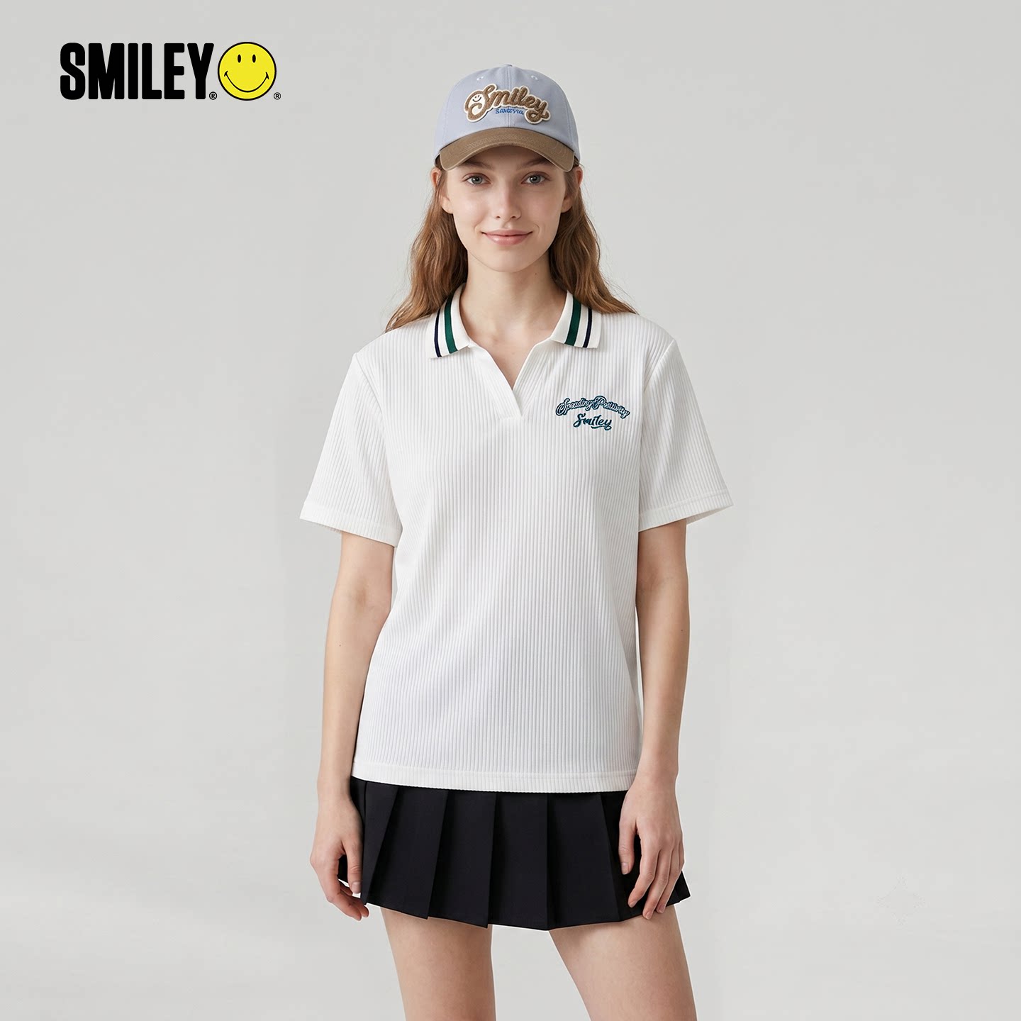 SMILEY笑脸POLO衫女短T恤