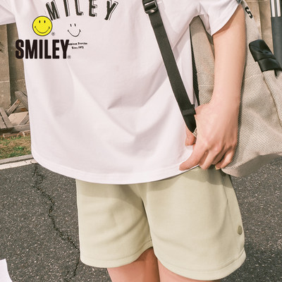 Smiley笑脸休闲短款五分裤修身显瘦短裤女2024夏季新款透气裤子潮