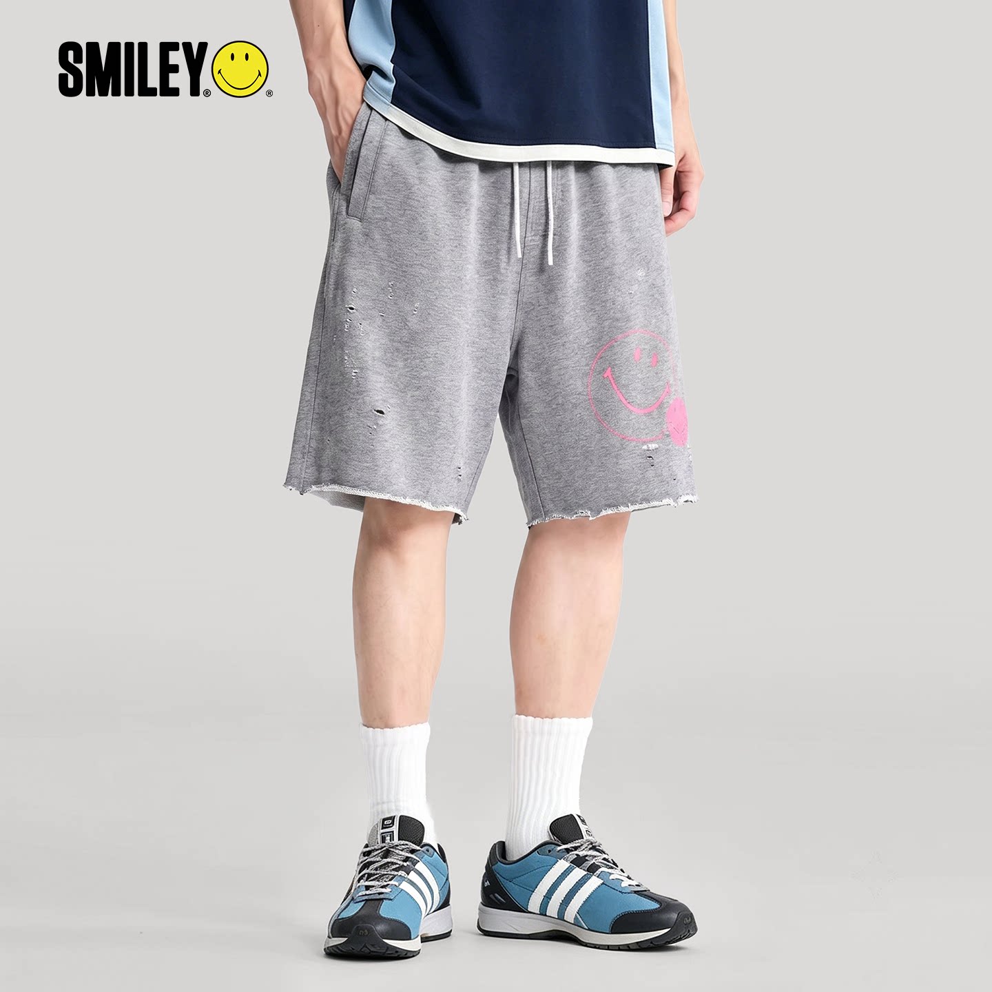 SMILEY笑脸男女夏宽松五分短裤