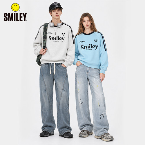 SMILEY情侣款印花套头卫衣