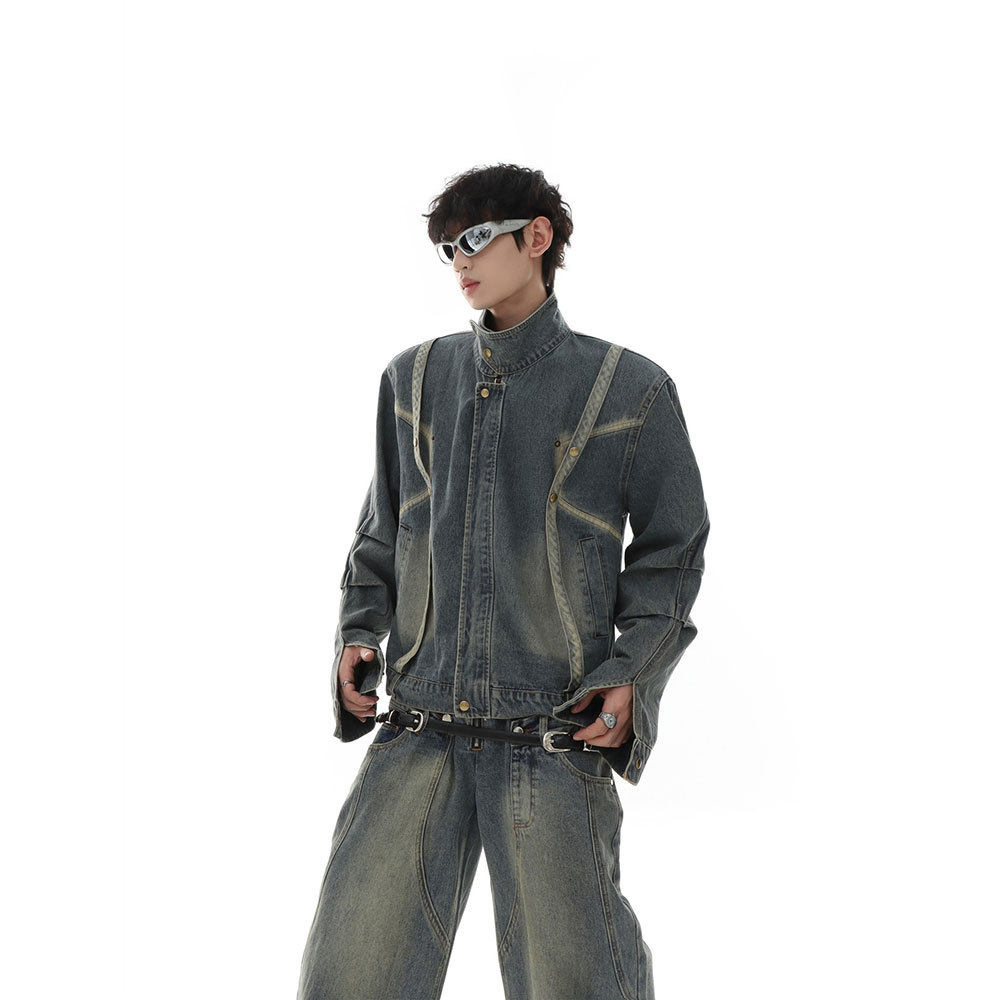 牛仔外套立领春秋宽松