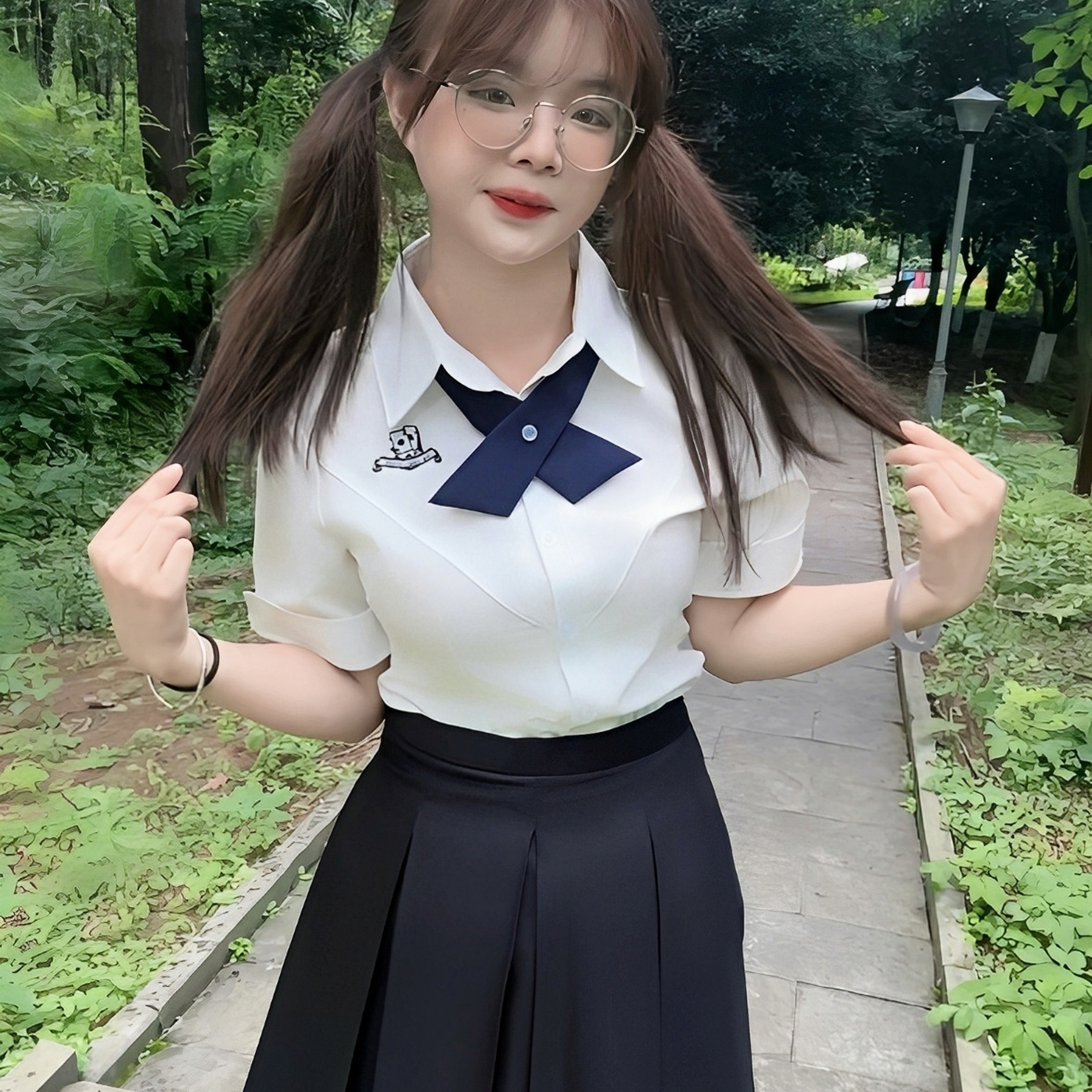 原创正版jk收腰衬衫辣妹学院风学姐套装百褶裙性感萌妹韩式校园装
