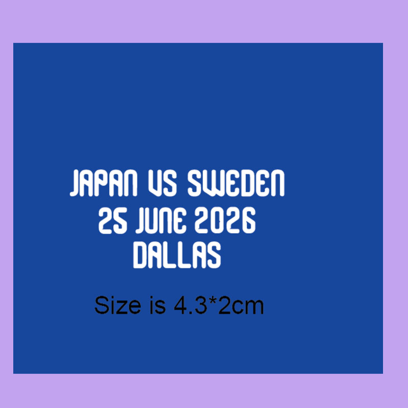 2026日本对阵瑞典对赛小字世界杯热转印烫画印号印字