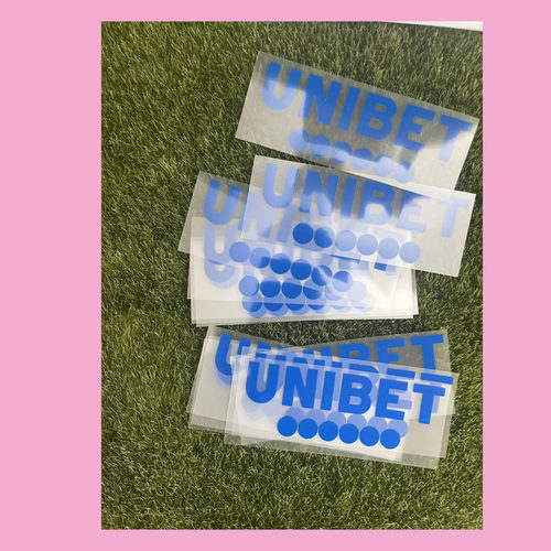 2627马赛球衣赞助UNIBET带背胶热转印印字印号