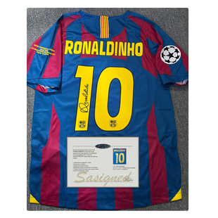 2006欧冠决赛10号小罗签名球衣#10 RONALDINHO SIGNATURE复古球衣