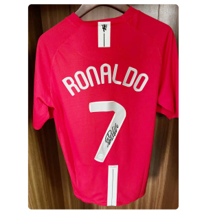2008欧冠决赛7号C罗签名球衣罗纳尔多签字版RONALDO印签足球服