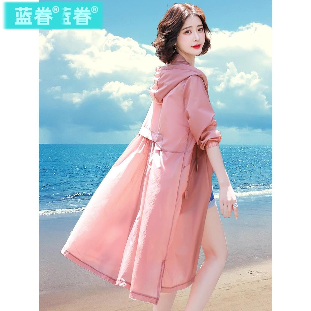 防晒衣风衣外套女夏季中长款2025新款海边旅游薄款透气防晒服罩衫