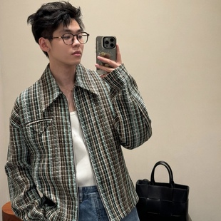 【重工编织】B&V24FW解构编织高级倒三角翻领男女休闲夹克外套