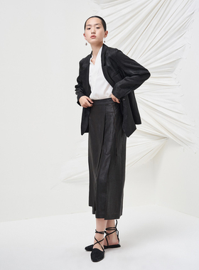 MAO MART原创｜春秋个性时尚桑蚕丝不对称香云纱西装外套