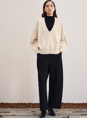 MAO MART原创｜春秋针织羊毛时尚休闲舒适牦牛绒V领上衣