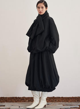 MAO MART原创｜时尚休闲设计感花苞围脖短棉服女