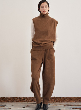 MAO MART原创｜春秋无袖时尚针织牦牛绒不对称马甲背心女