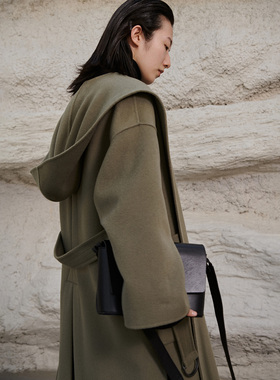 MAO MART原创｜新中式高级感双面呢大衣气质宽帽襟中长呢大衣