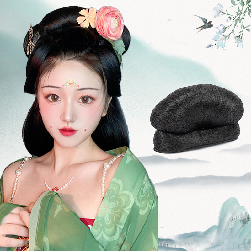 古风汉服假发包头顶发髻宋制唐风造型垫发器古装影视写真新娘发包