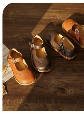 Duoremi25秋季现款复古BR2507英伦雕刻软皮时尚小皮鞋软底复古