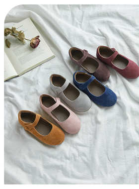 Duoremi秋季款BR2448儿童浅口简约皮皮女童复古纯色公主浅口单鞋
