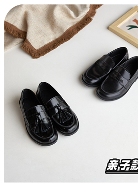 Duoremi秋季时尚新款BR2516女童乐福鞋真皮鞋英伦风软底舒适洋气