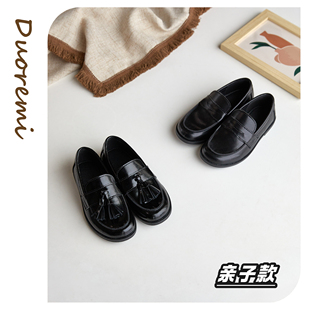 Duoremi秋季时尚新款BR2516女童乐福鞋真皮鞋英伦风软底舒适洋气