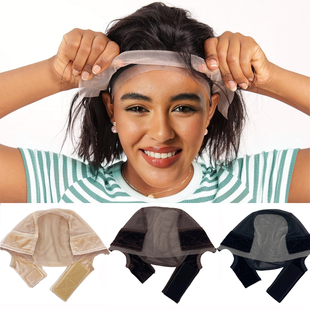 COS假发DIY制做假发头套网帽分发缝发蕾丝网防滑丝绒头带帽子假发