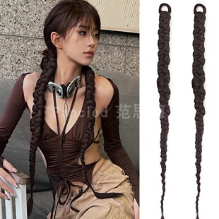 假发女马尾辫子欧美风拳击麻花长辫仿真发甜酷女孩网红辣妹泡泡辫